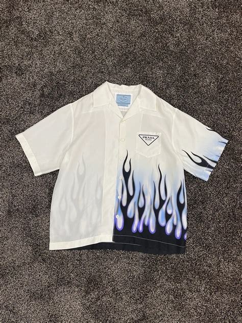 prada half flame shirt